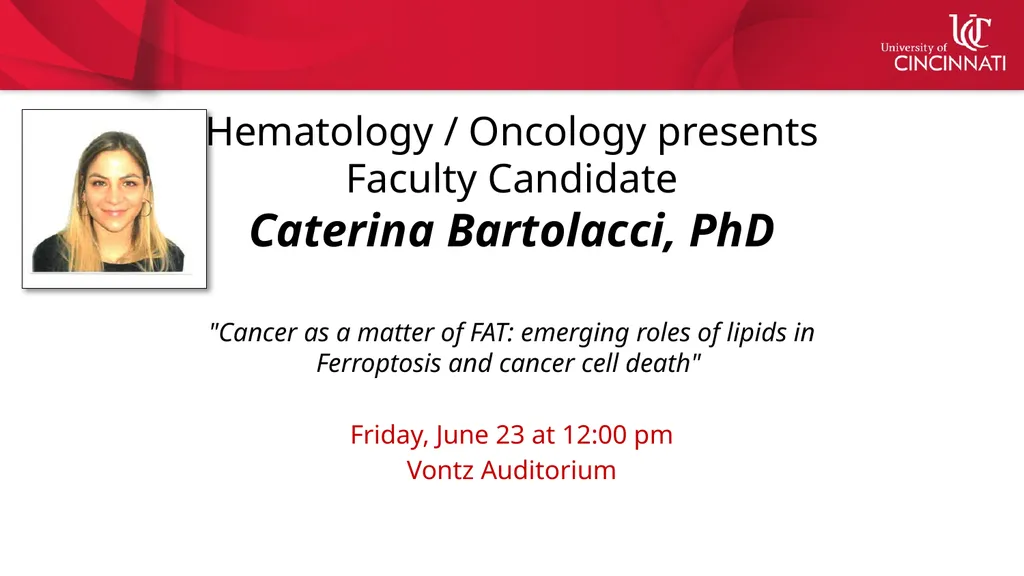 Hematology / Oncology presents Faculty Candidate