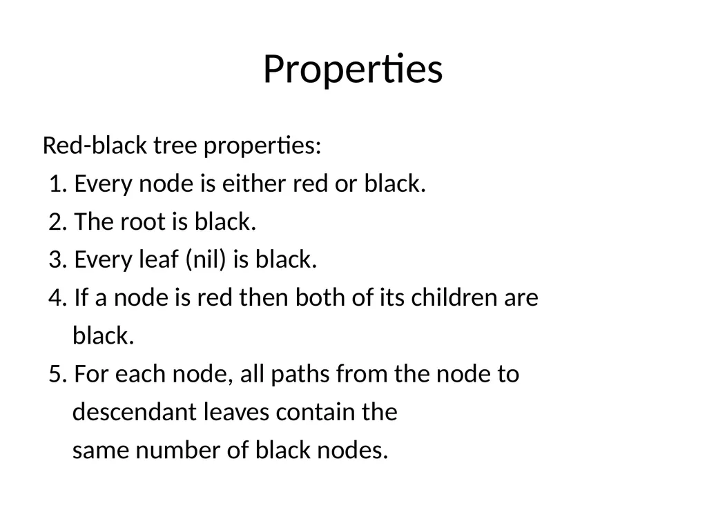 Red Black Tree Essentials Notes from “Introduction - slide 3 of 10