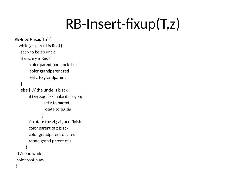 Red Black Tree Essentials Notes from “Introduction - slide 8 of 10