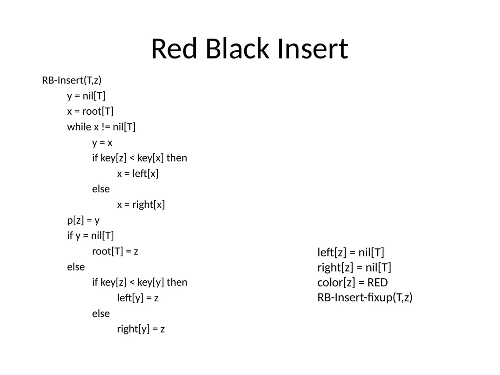 Red Black Tree Essentials Notes from “Introduction - slide 7 of 10
