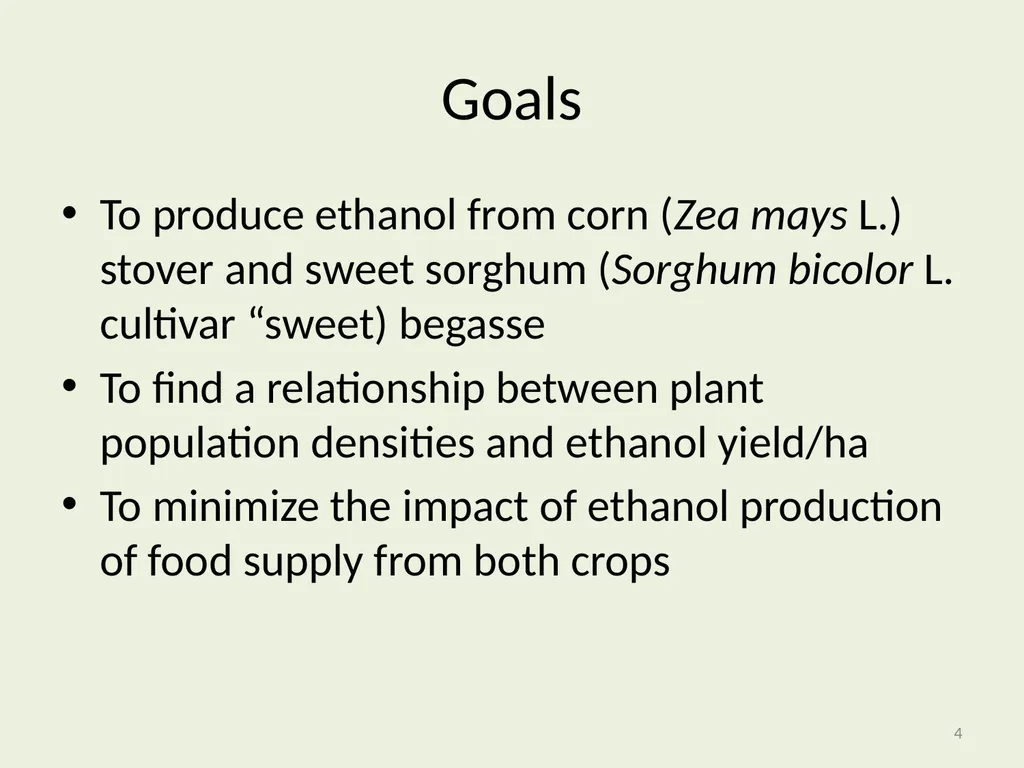 Seeding Rate Effects on Ethanol Production in Corn - slide 4 of 19