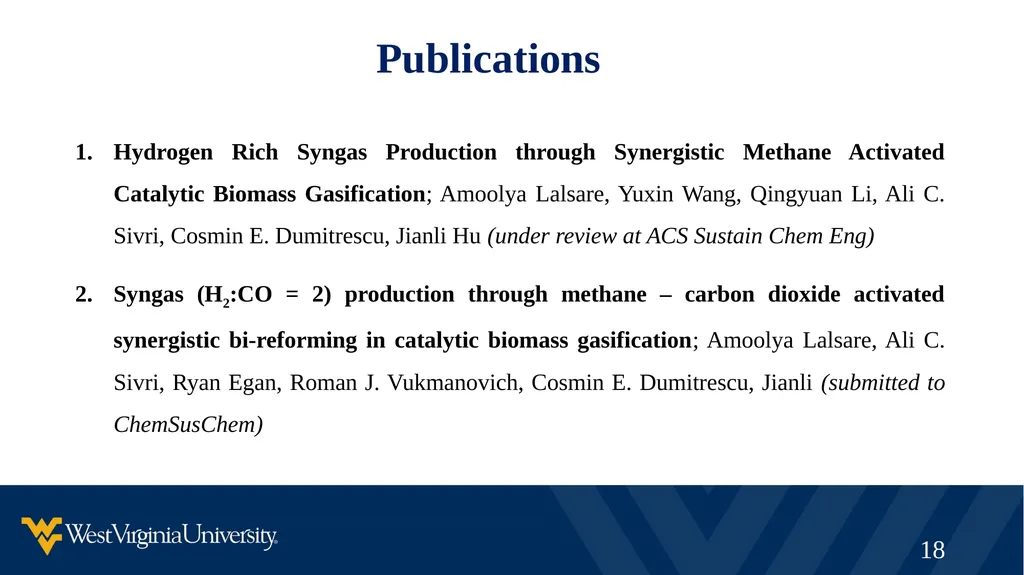 Synergistic Natural Gas – Biomass Co-processing to - slide 18 of 21