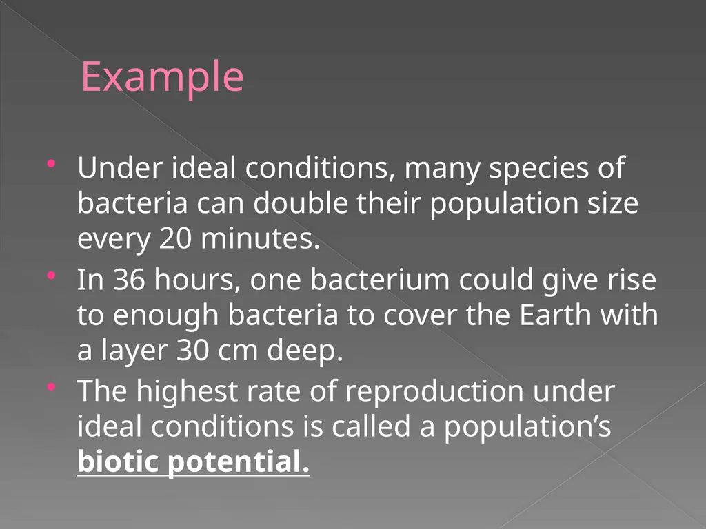 Population Biology Chapter 27 Growth of - slide 4 of 21