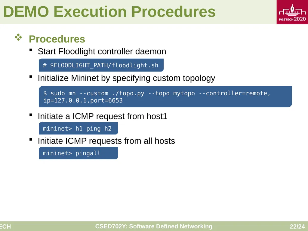 Software Defined Networking: Mininet Tutorial - slide 22 of 24