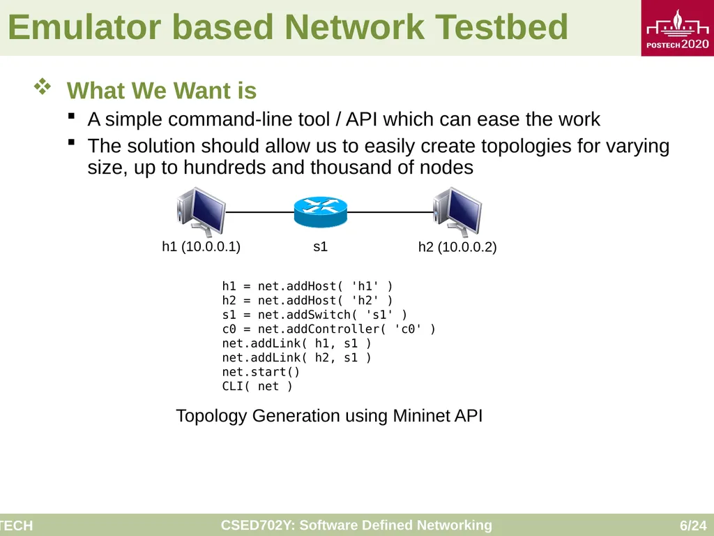 Software Defined Networking: Mininet Tutorial - slide 6 of 24