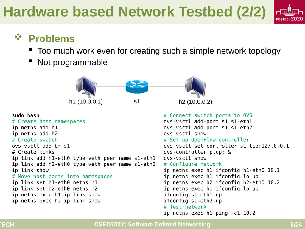 Software Defined Networking: Mininet Tutorial - slide 5 of 24