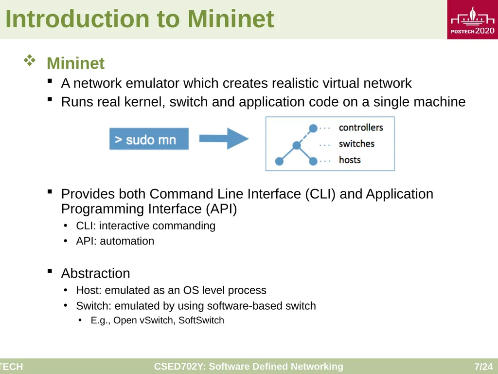 Software Defined Networking: Mininet Tutorial - slide 7 of 24