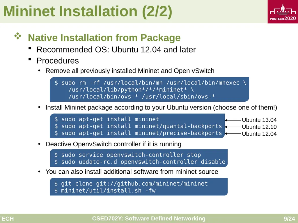 Software Defined Networking: Mininet Tutorial - slide 9 of 24