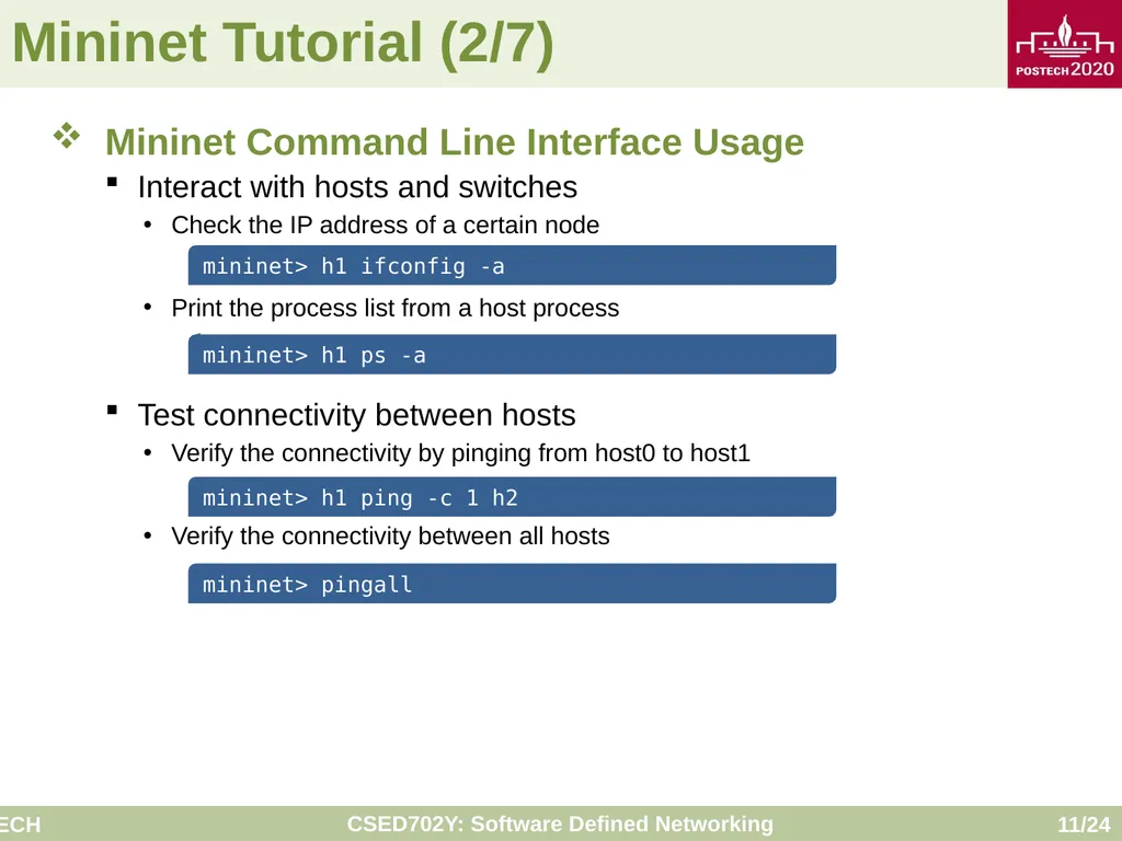 Software Defined Networking: Mininet Tutorial - slide 11 of 24