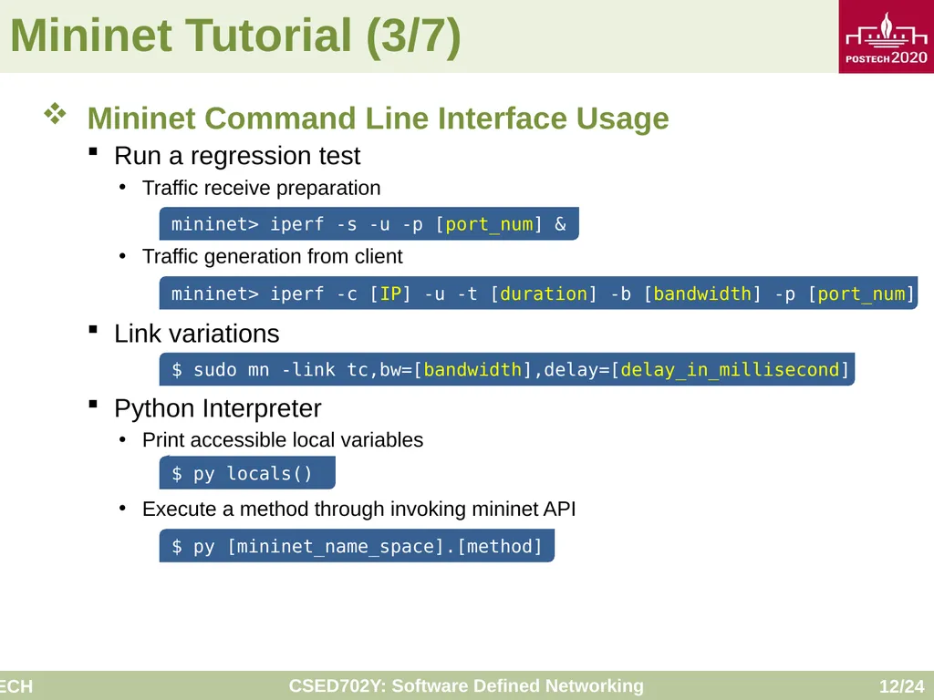 Software Defined Networking: Mininet Tutorial - slide 12 of 24