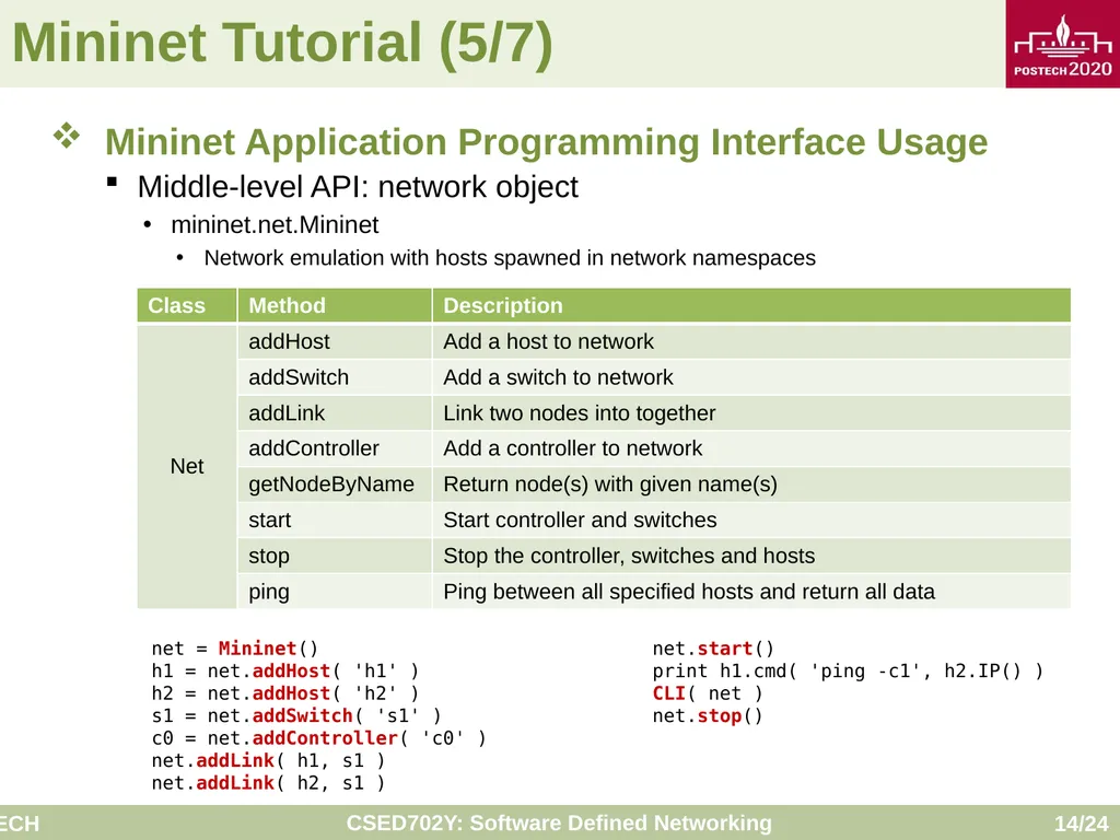 Software Defined Networking: Mininet Tutorial - slide 14 of 24