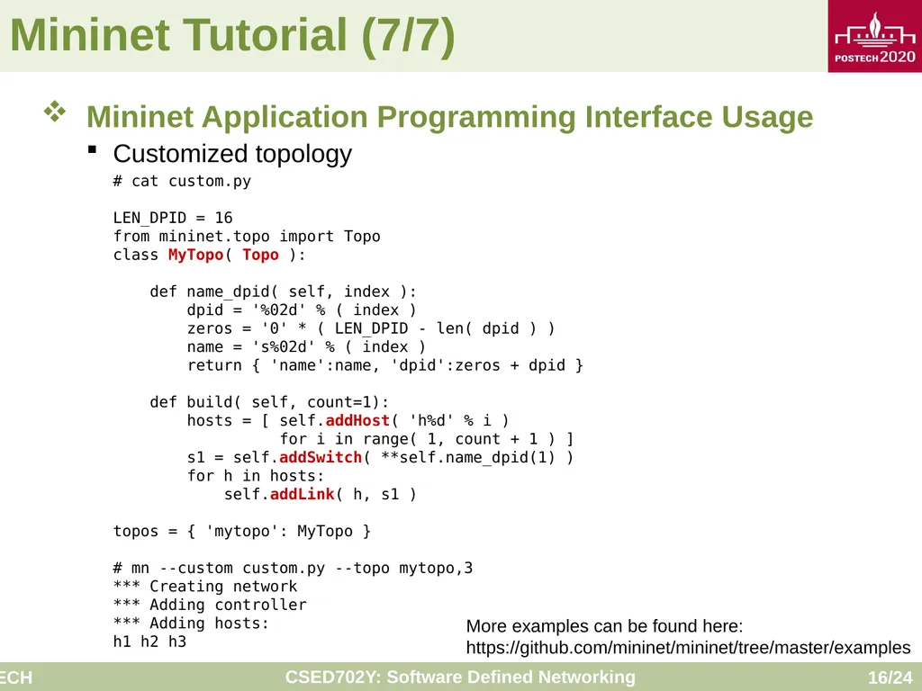 Software Defined Networking: Mininet Tutorial - slide 16 of 24