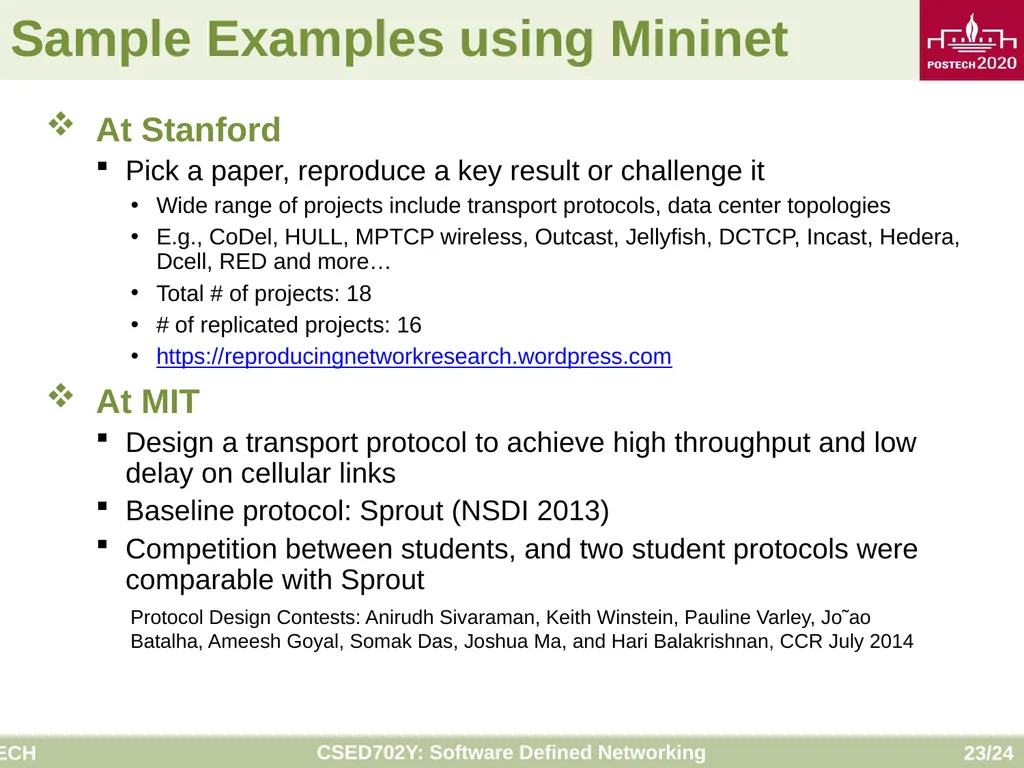 Software Defined Networking: Mininet Tutorial - slide 23 of 24