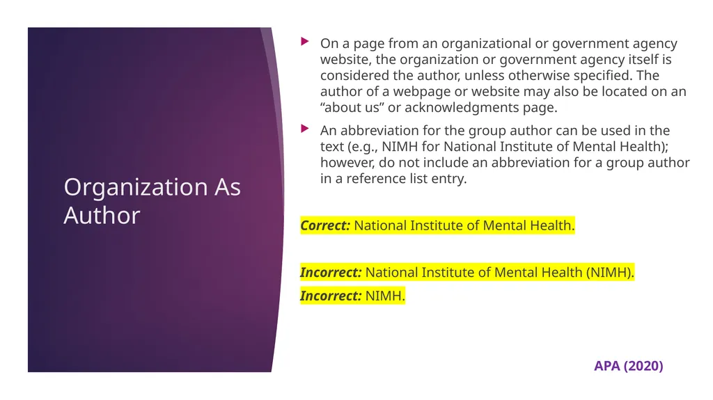 APA 7th Edition center for writing excellence - slide 27 of 142