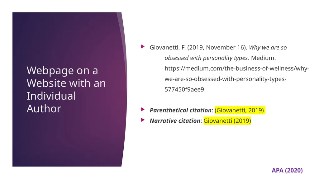 APA 7th Edition center for writing excellence - slide 64 of 142