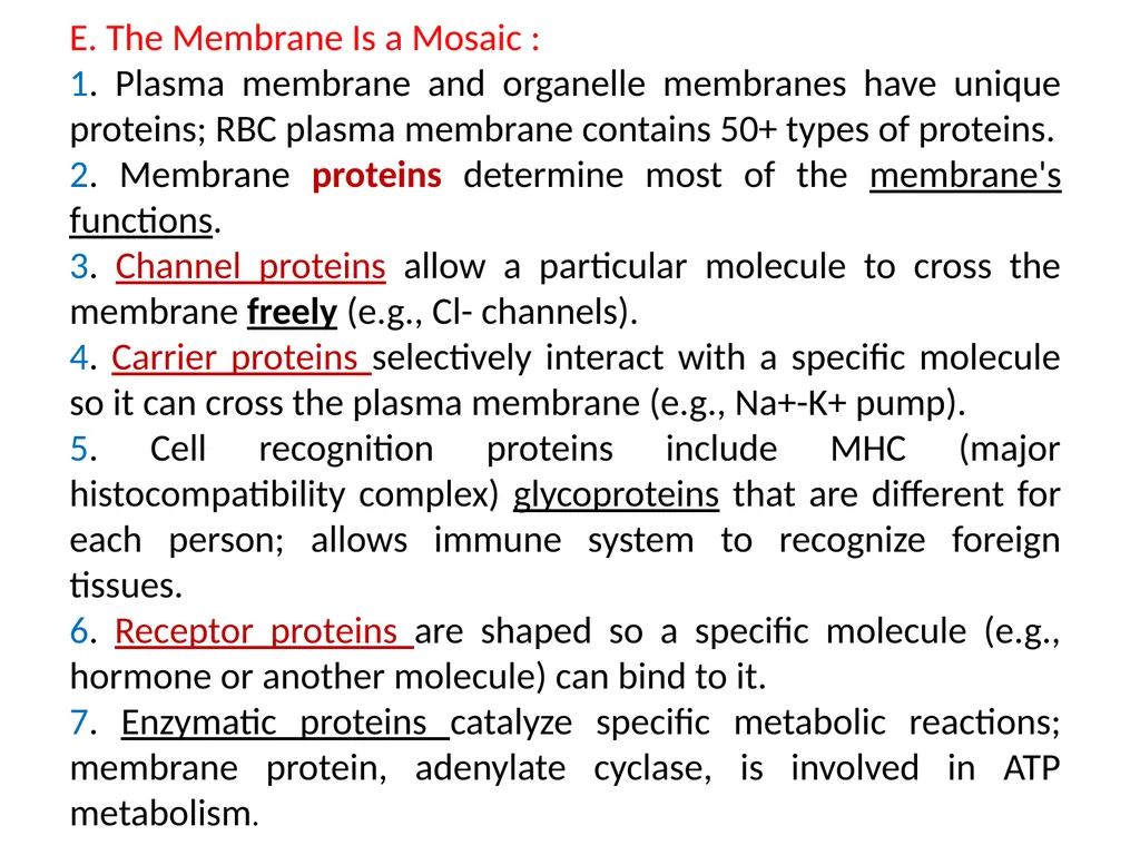 Chapter 5 Outline and Terms Membrane Models Have - slide 11 of 22