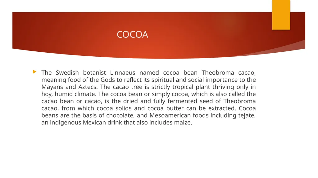 COCOA BEAN PROCESSING Department : Dairy - slide 2 of 12