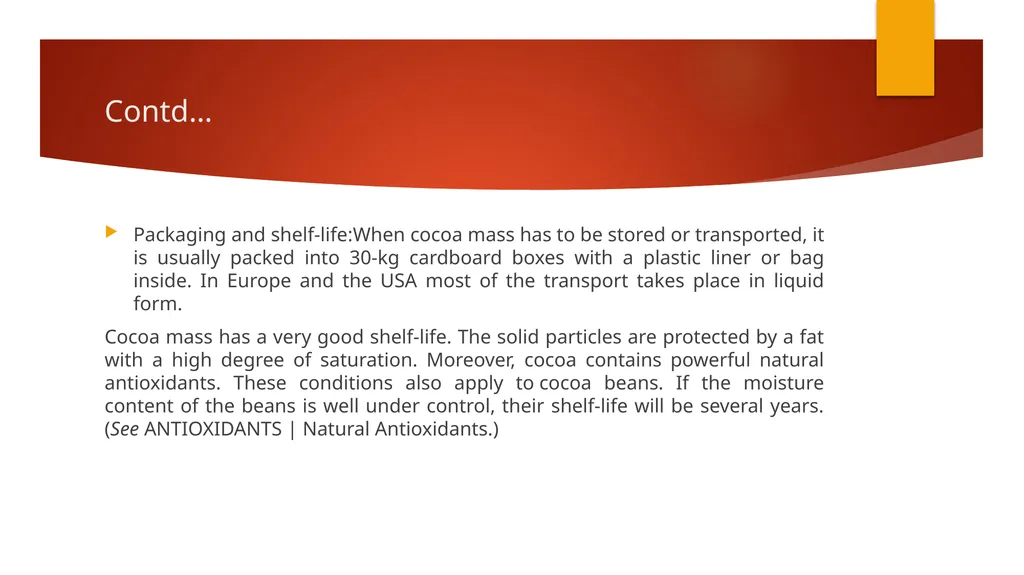 COCOA BEAN PROCESSING Department : Dairy - slide 11 of 12