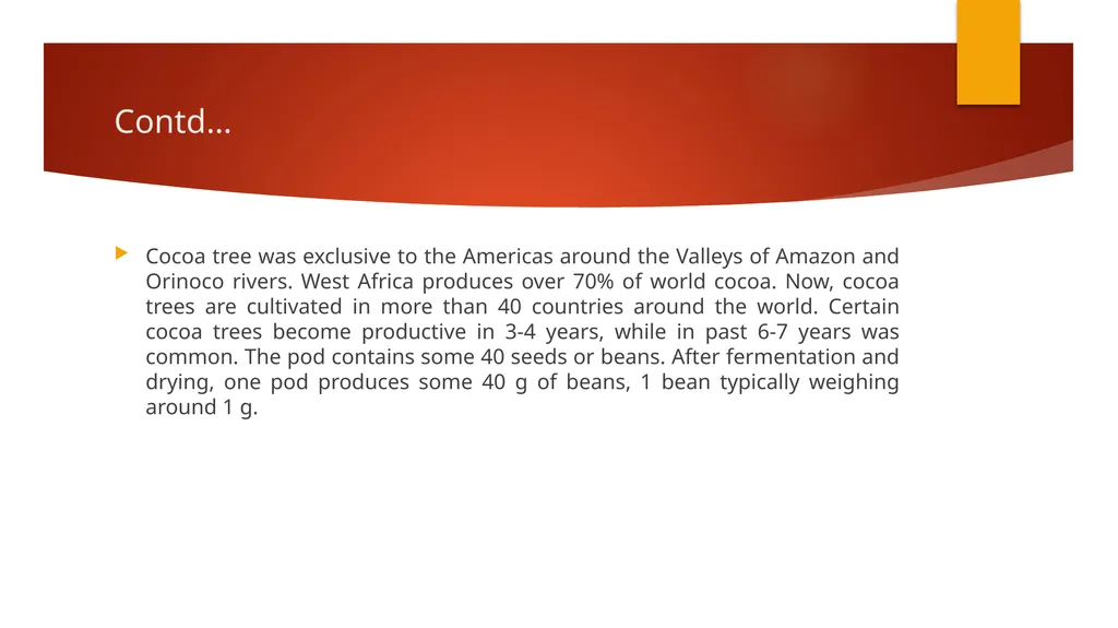 COCOA BEAN PROCESSING Department : Dairy - slide 4 of 12