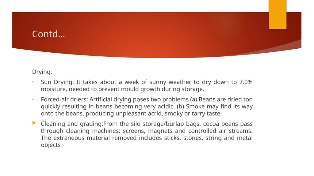 COCOA BEAN PROCESSING Department : Dairy - slide 6 of 12