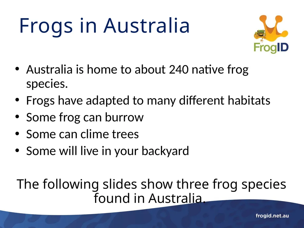 What are Frogs? What are Frogs? Frogs are - slide 7 of 11