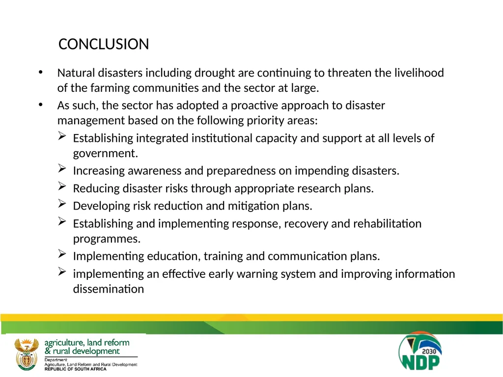 UPDATE ON THE IMPACT OF DROUGHT ON THE - slide 26 of 35