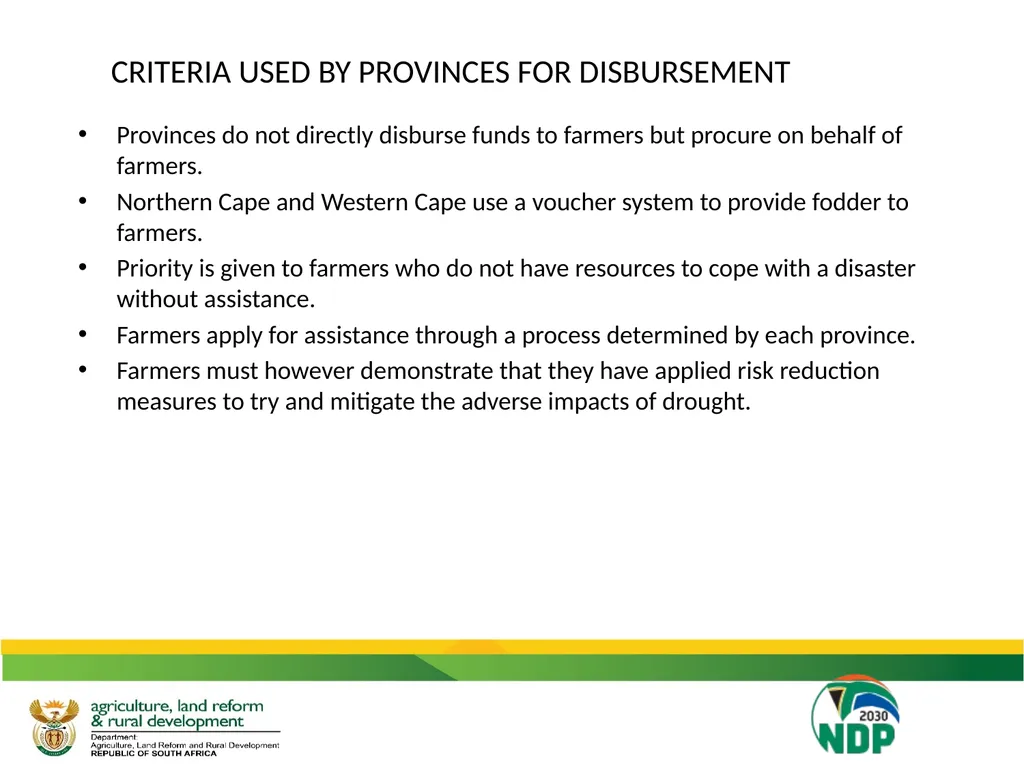UPDATE ON THE IMPACT OF DROUGHT ON THE - slide 23 of 35