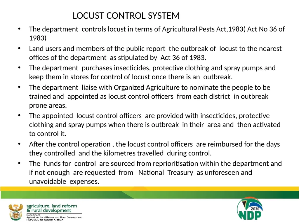 UPDATE ON THE IMPACT OF DROUGHT ON THE - slide 30 of 35