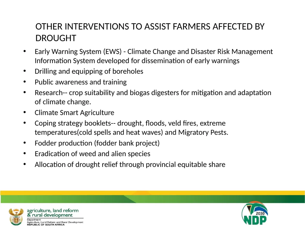 UPDATE ON THE IMPACT OF DROUGHT ON THE - slide 24 of 35