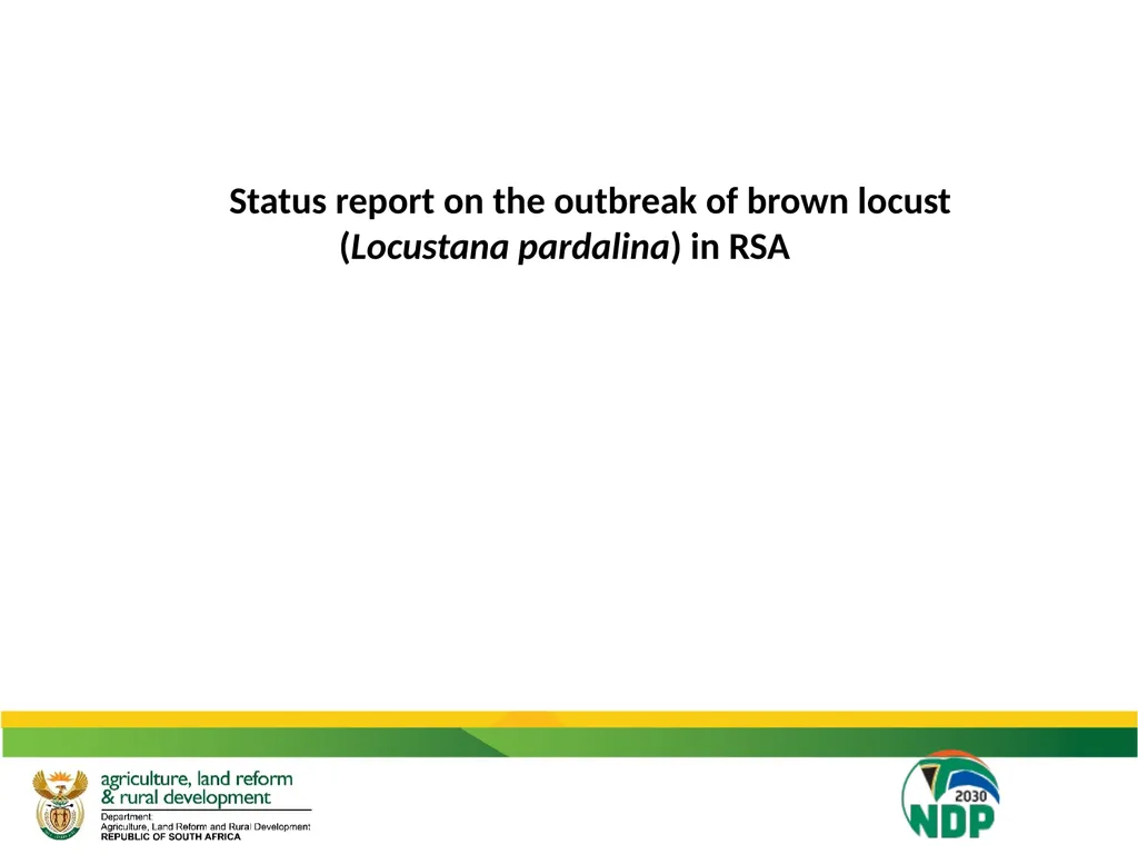 UPDATE ON THE IMPACT OF DROUGHT ON THE - slide 27 of 35