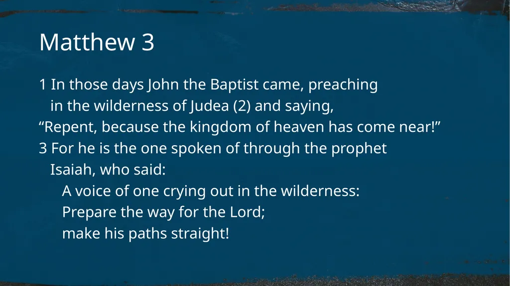 Initiation Into God’s Kingdom Matthew 3 Have you - slide 3 of 12