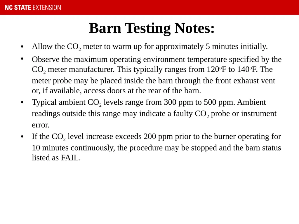 U.S. Tobacco GAP – Barn Testing Procedure “We - slide 9 of 18