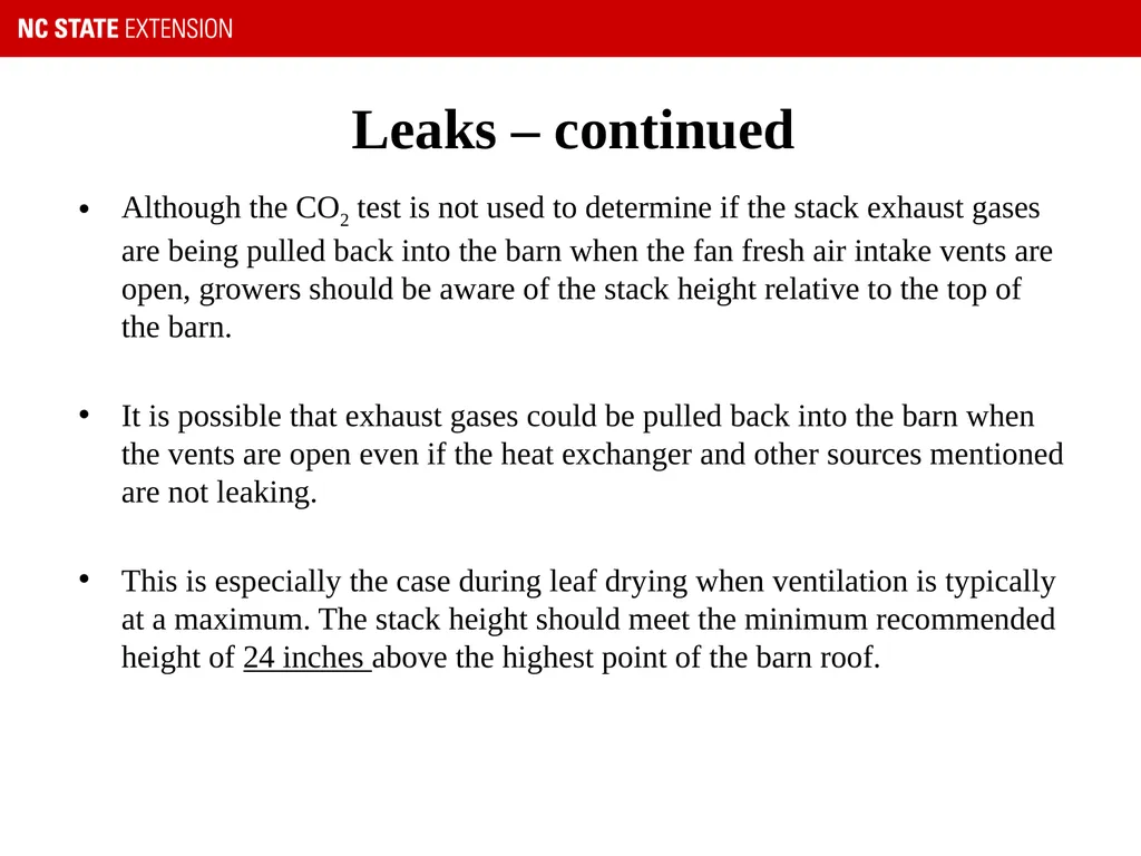 U.S. Tobacco GAP – Barn Testing Procedure “We - slide 15 of 18