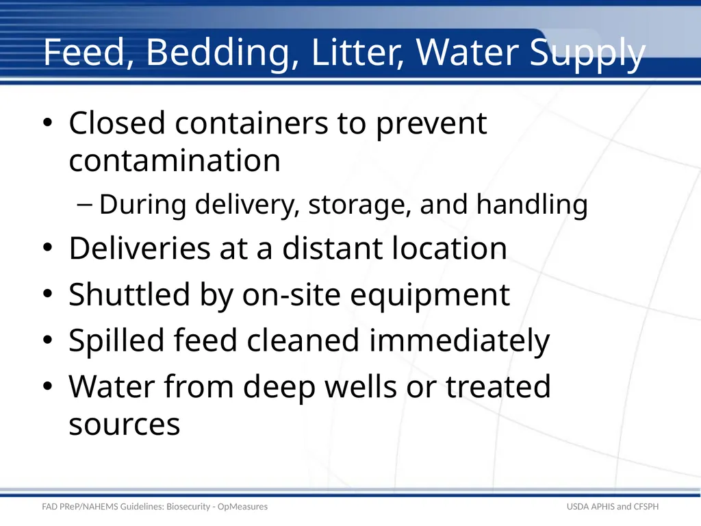 Biosecurity Operational Biosecurity Measures - slide 19 of 25