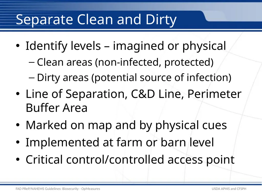 Biosecurity Operational Biosecurity Measures - slide 7 of 25