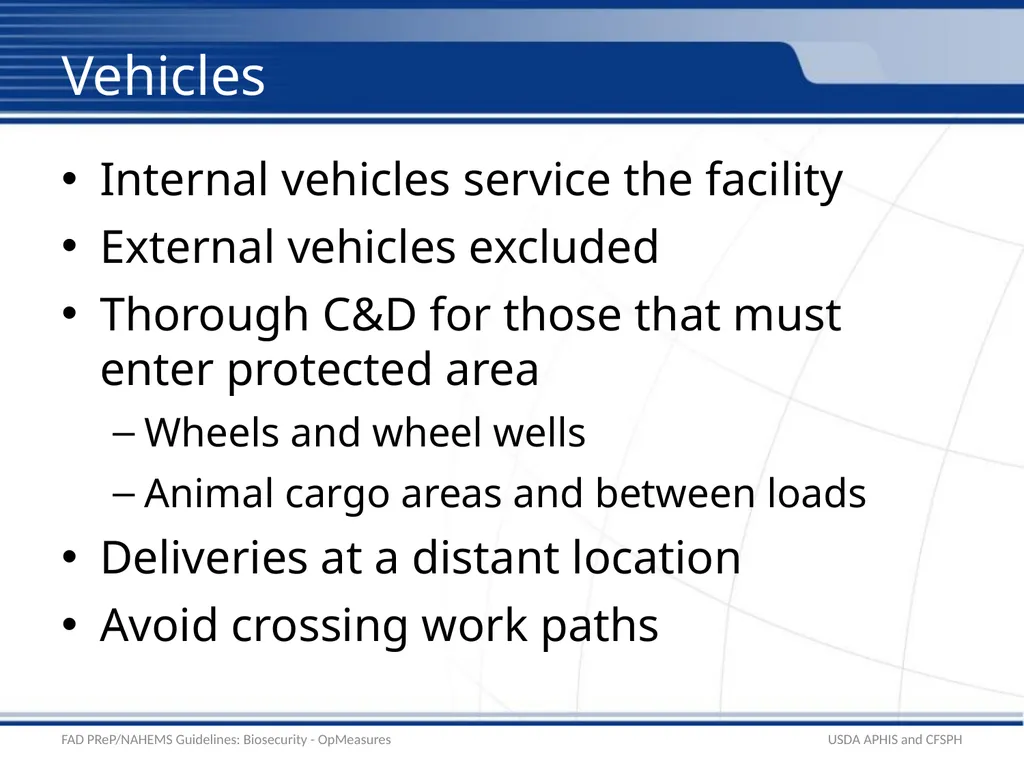 Biosecurity Operational Biosecurity Measures - slide 14 of 25