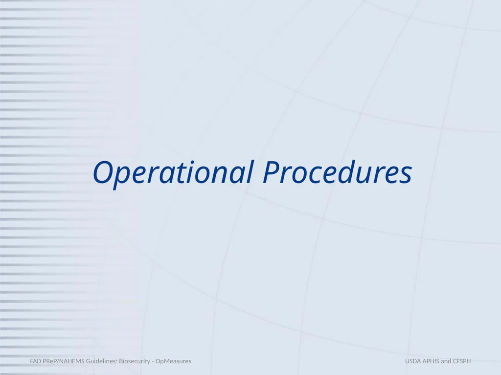 Biosecurity Operational Biosecurity Measures - slide 5 of 25