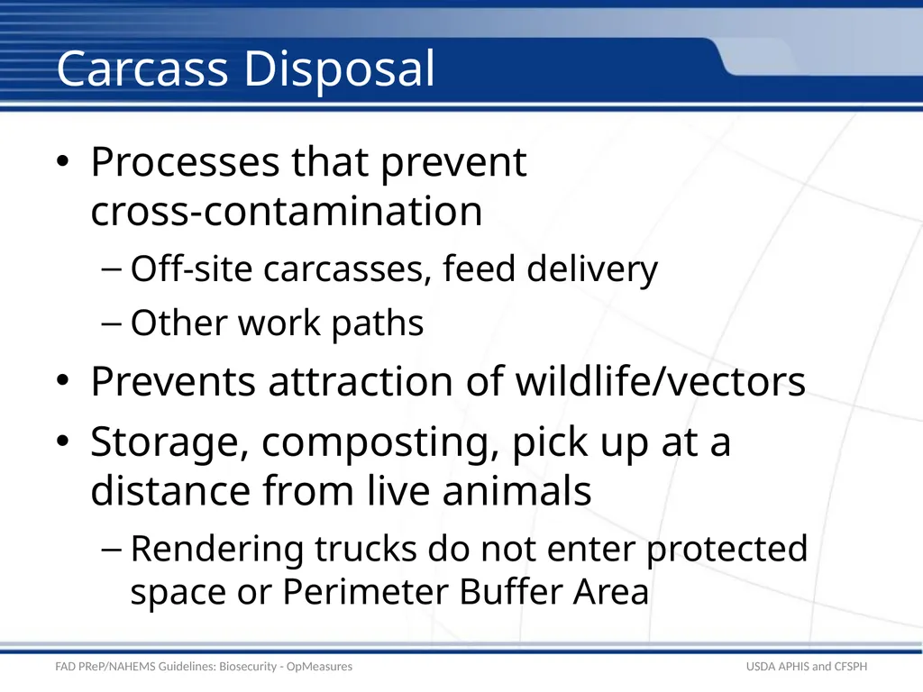 Biosecurity Operational Biosecurity Measures - slide 15 of 25