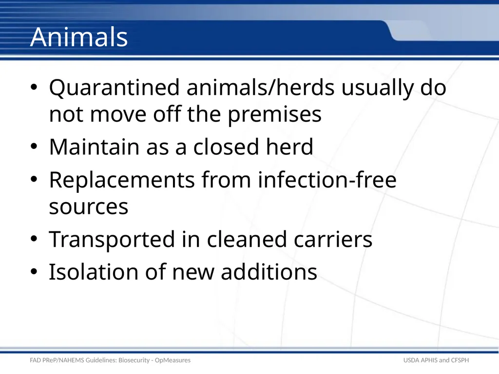 Biosecurity Operational Biosecurity Measures - slide 17 of 25