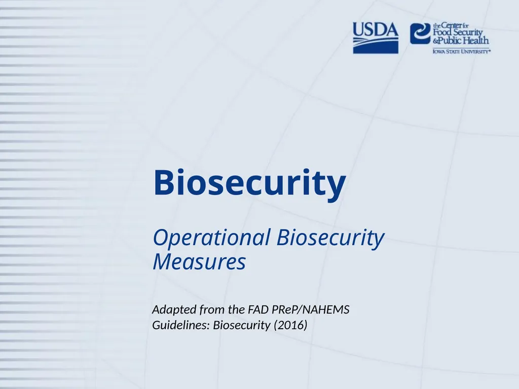 Biosecurity Operational Biosecurity Measures