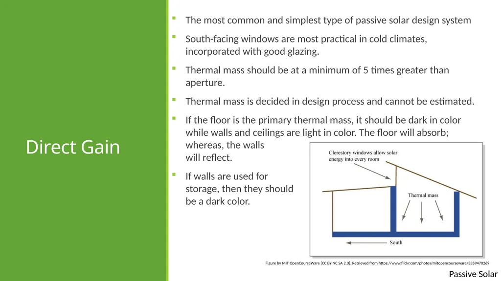 Passive Solar passive solar Except where otherwise - slide 13 of 17