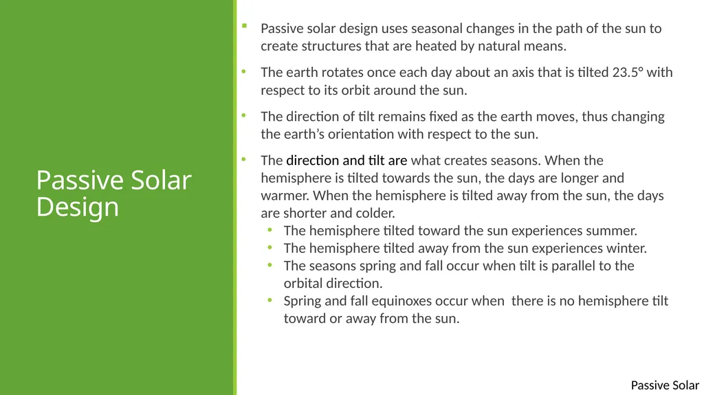 Passive Solar passive solar Except where otherwise - slide 3 of 17