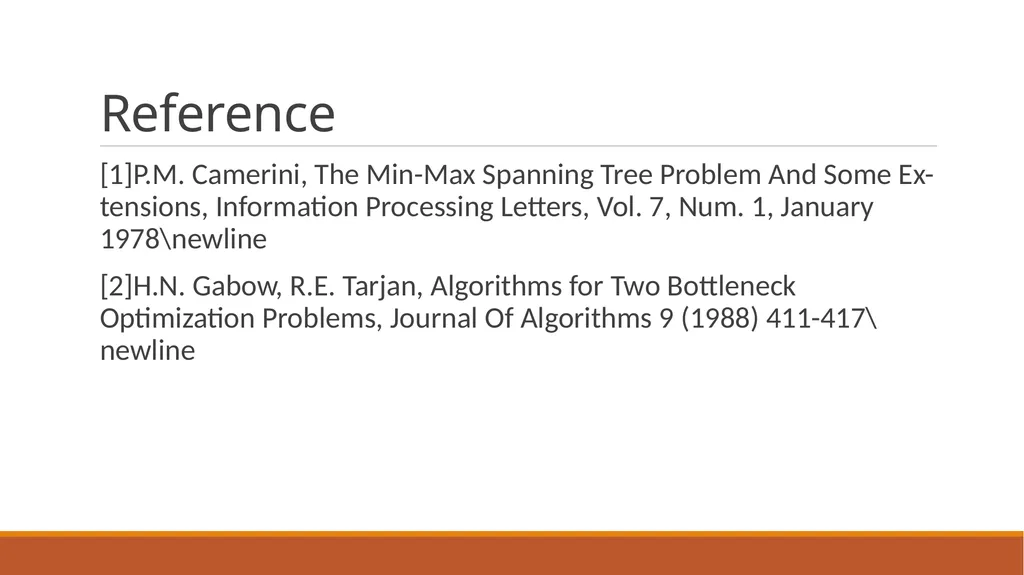 Minimum Bottleneck Spanning Trees (MBST) Dongfeng - slide 44 of 45