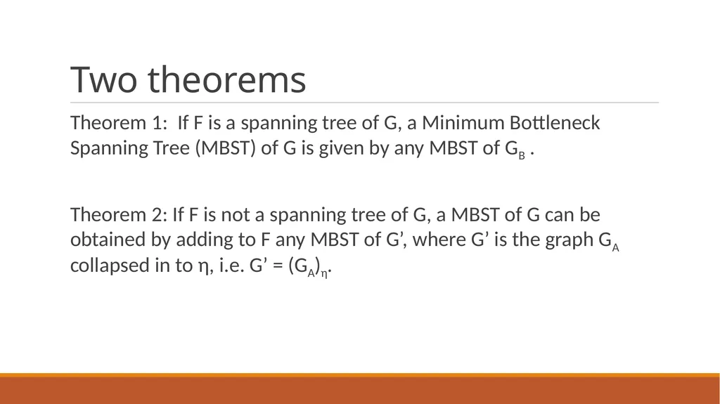 Minimum Bottleneck Spanning Trees (MBST) Dongfeng - slide 8 of 45