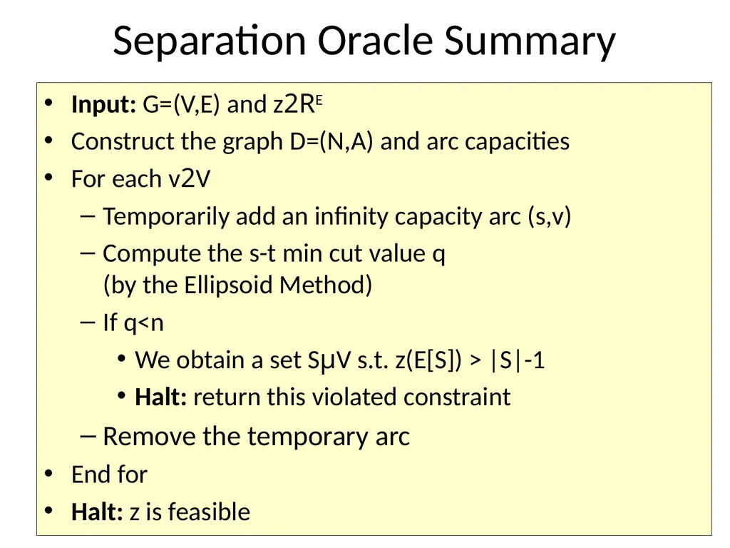 C&O 355 Mathematical Programming Fall 2010 Lecture - slide 19 of 20