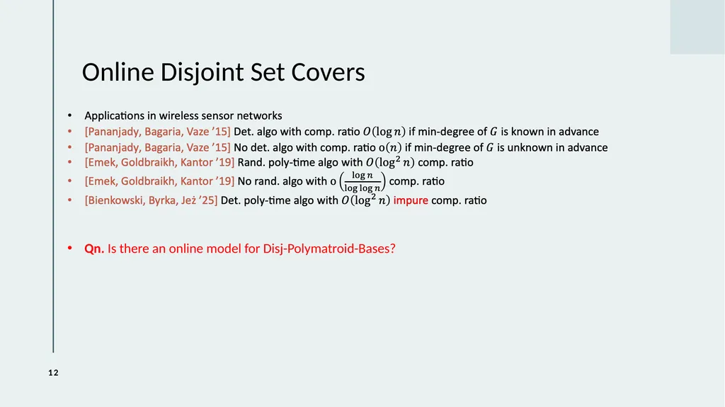 Online Disjoint Spanning Trees and Polymatroid - slide 12 of 23