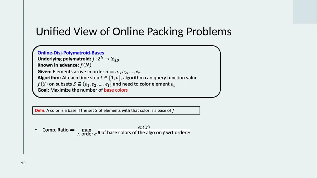 Online Disjoint Spanning Trees and Polymatroid - slide 13 of 23