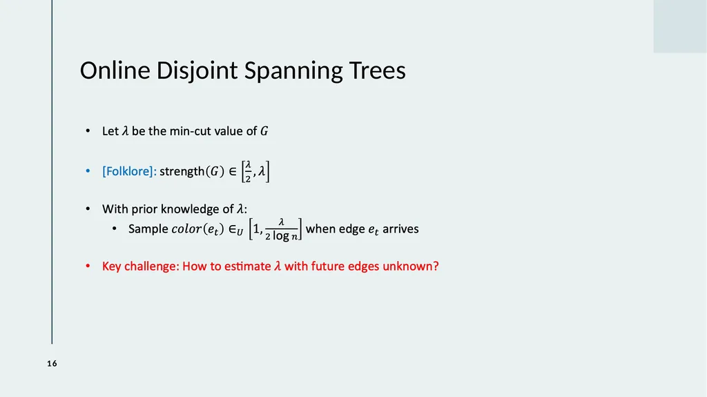 Online Disjoint Spanning Trees and Polymatroid - slide 16 of 23