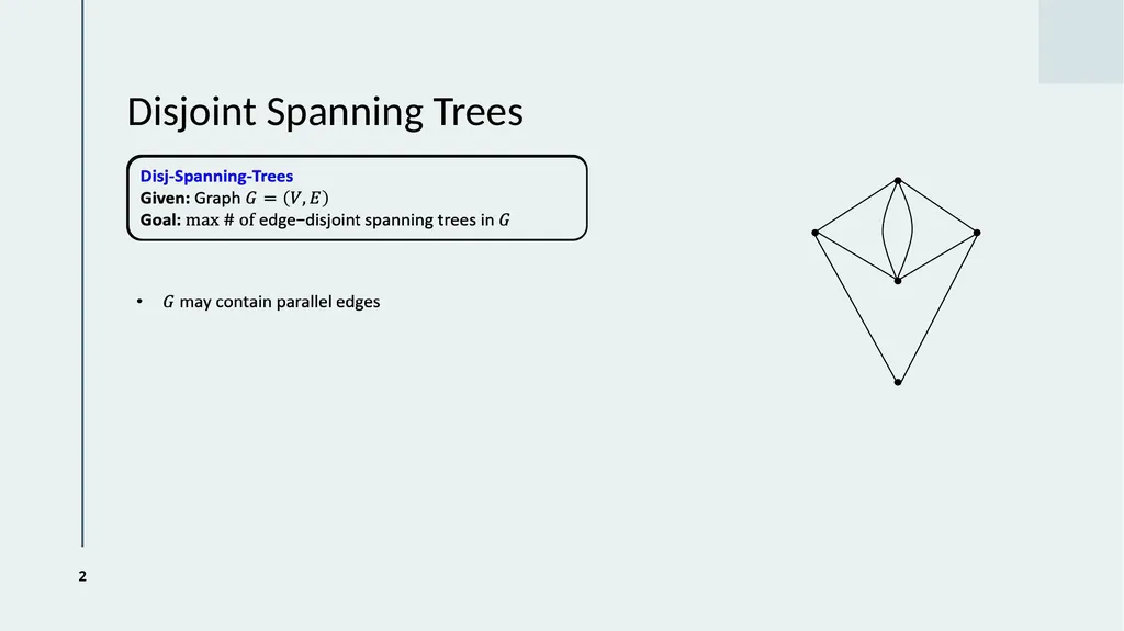 Online Disjoint Spanning Trees and Polymatroid - slide 2 of 23