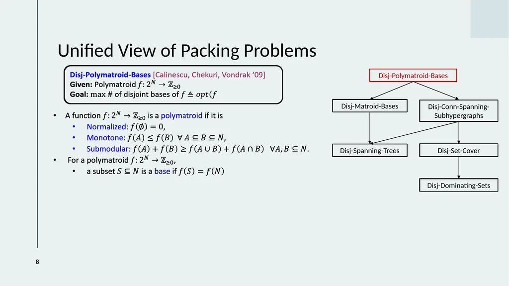 Online Disjoint Spanning Trees and Polymatroid - slide 8 of 23